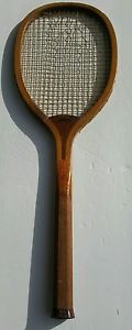 Antique SPALDING & BROS Lakeside Wooden Tennis Racket racquet  1907
