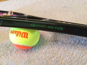 Prince Original 1987 Graphite 4 GREEN STRIPES Tennis Racket  Vtg MP Racquet