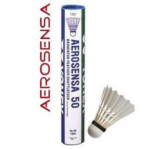 Yonex Aerosensa 50, Tube de 12 volants de badminton Blanc en plumes