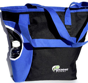 PICKLEBALL MARKETPLACE "Zipper Top" Tote Bag-New/Embroidered-Black & Royal Blue