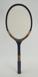 Vintage Wilson Advantage Tennis Racquet Strata Bow Wood With Leather Cover MINT
