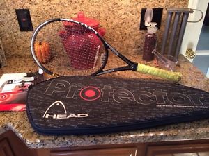 Head PROTECTOR Mid Plus Electronic Dampening Tennis Racquet STRUNG 4 1/4 & Cover