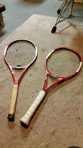 TWO  Wilson Ncode Pro Staff Six-One Tour 90 Tennis Racquet 4 3/8 custom handles