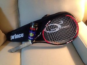 Prince Hybrid 3 Tennis Racket and Racket Case with Complimentary Tennis Balls