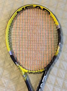 HEAD YOUTEK EXTREME PRO 100SQ" 16X19 GRAPHITE TENNIS RACKET W/NEW 4  3/8 GRIP
