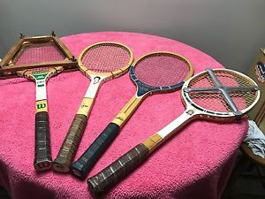 Vintage Lot of Wooden Tennis Racquets