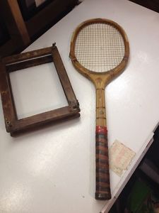 Vintage 27" Wooden Slazenger Challenge Racket with wooden press