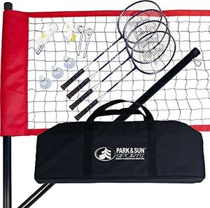 Park Sun Sports Portable Outdoor Badminton Net System with Carrying Bag and