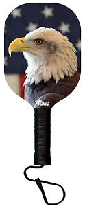 US Flag Eagle Wooden Pickleball Paddle