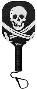 Pirate Skull Wooden Pickleball Paddle