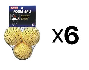 Tourna Foam Tennis Practice Youth Balls, Kids Training Aid-3 Pack (6-Pack)