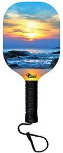 Beach Sunset Wooden Pickleball Paddle