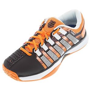 K-Swiss HyperCourt Tennis Sneaker Shoe - Black / Vibrant Orange / Graphic Print