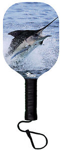 Marlin Fishing Wooden Pickleball Paddle
