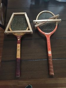 2x Vintage Wooden Wilson Tennis Racquet  Don Budge Chris Evert