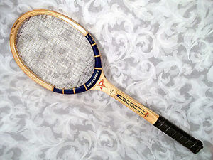 Vintage SPORTCRAFT AUTOGRAPH Wooden Tennis Racket Made in Japan
