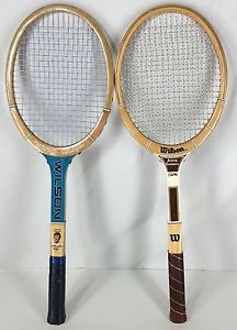 Vintage Billie Jean King King Cup Jimmy Conners Capri Wood Tennis Racquets Pair