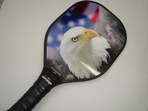 QUICK AT NET PICKLEBALL PADDLE EAGLE & USA FLAG PICKLEPADDLE R1 GAMMA GRIP THIN