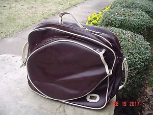 Cool Retro TRAQ Brown Vinyl Tennis Racquet Case and Accessory Bag for 4 Racquets