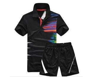 2017 Outdoor sports men's Tops tennis clothing Badminton T-shirt +shorts