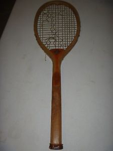 VTG 1900's Victor "The Club" Wood Tennis Racquet Gut Strings Victor Sporting