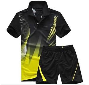 2017 Outdoor sports men's Tops tennis clothing Badminton T-shirt +shorts 3661