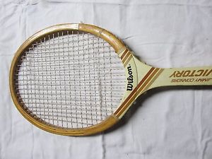 Vintage Jimmy Connors Victory Maxply McEnroe Wooden Tennis Racket McEnroe Damage