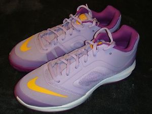 NIKE WOMEN'S BALLISTIC ADVANTAGE TENNIS SHOE PURPLE/ORANGE/WHITE 7.5  684759-584