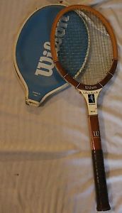 Vintage 1970's Wilson CHRIS EVERT Autograph Model Wooden Tennis Racquet w/Cover