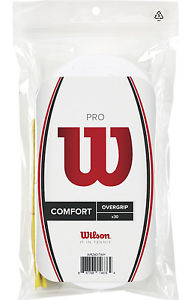 WILSON PRO OVERGRIP - 30 pack - White - tennis badminton squash