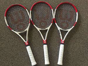 2015 (3) Wilson Six One 95 Tennis Racquet  4 3/8 Used Excellent Condition Strung