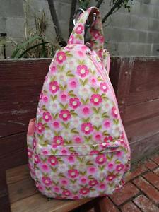 JETPAC sling pink floral nylon tennis racket back pack  bag
