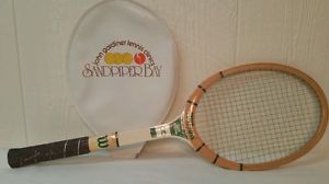 VINTAGE  WILSON  PRO JACK  KRAMER  WOODEN  TENNIS  RACKET / RACQUET + COVER.