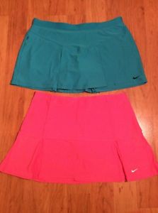 Nike DriFit Women's Tennis Golf Skort Skirt Lot Of Two Blue Pink Size L