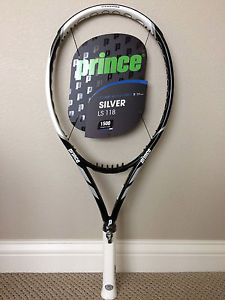 NEW! Prince Silver LS 118 Tennis Racquet, 4" Grip, Unstrung (No Cover)