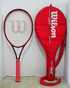Wilson Staff Tour 110 6.5 Tennis Racquet Racket 4 3/8 - Blood Red Frame + Cover