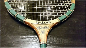 Vintage Wilson Wood Badminton Racket w/Steel Shaft. Top Notch. Perfect Balance.