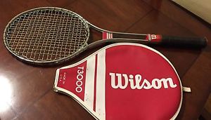Vintage Wilson T3000 Tennis Racquet with Zippered Case