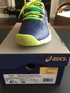 New Mens Asics Gel-resolution Speed 3 Size 8.5 Indigo Blue/white/lime