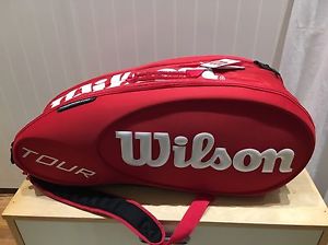 New With Tags- Wilson Tennis Bag- Tour Molded 9 Pack Racket Bag Red
