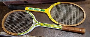 Vtg Wood Tennis Racket Lot of 2: WCT Spalding &  Wilson Chris Evert