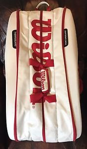 WILSON 100 Year Tour 15 Ct Tennis Bag White - Red