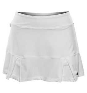 New NIKE Womens TENNIS Skirt Dri Fit  White Large  13"