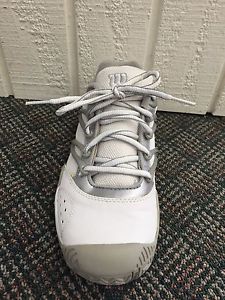 Wilson Tour II Junior Tennis Shoe, Wht/Silver, Size 5.5 US, Orig.$55