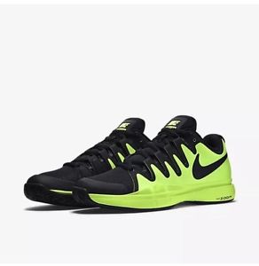 Nike Zoom Vapor Tour Tennis Shoes Federer Men Sz 11 Black 631458-700 Volt