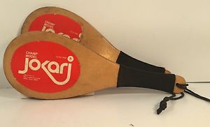 2 Jokari CHAMP Model Wooden Racquetball Paddles Vintage 1970s