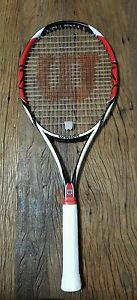 Wilson K Factor Six One 95 4 3/8 Tennis Racket 18x20 Luxilon Rough NXT 17 55 Lbs