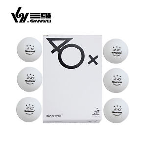 Sanwei Balle de Compétition 40+ sans couture , 6 Pack ping pong
