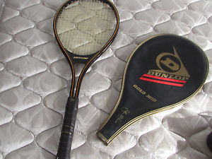 VINTAGE 1980s JOHN MCENROE DUNLOP GOLD MODEL MID SIZE TENNIS RACQUET RACKET CASE