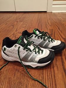 Prince T22 Junior Tennis Shoes, White/Black/Green Size 5.5 - Excellent Condition